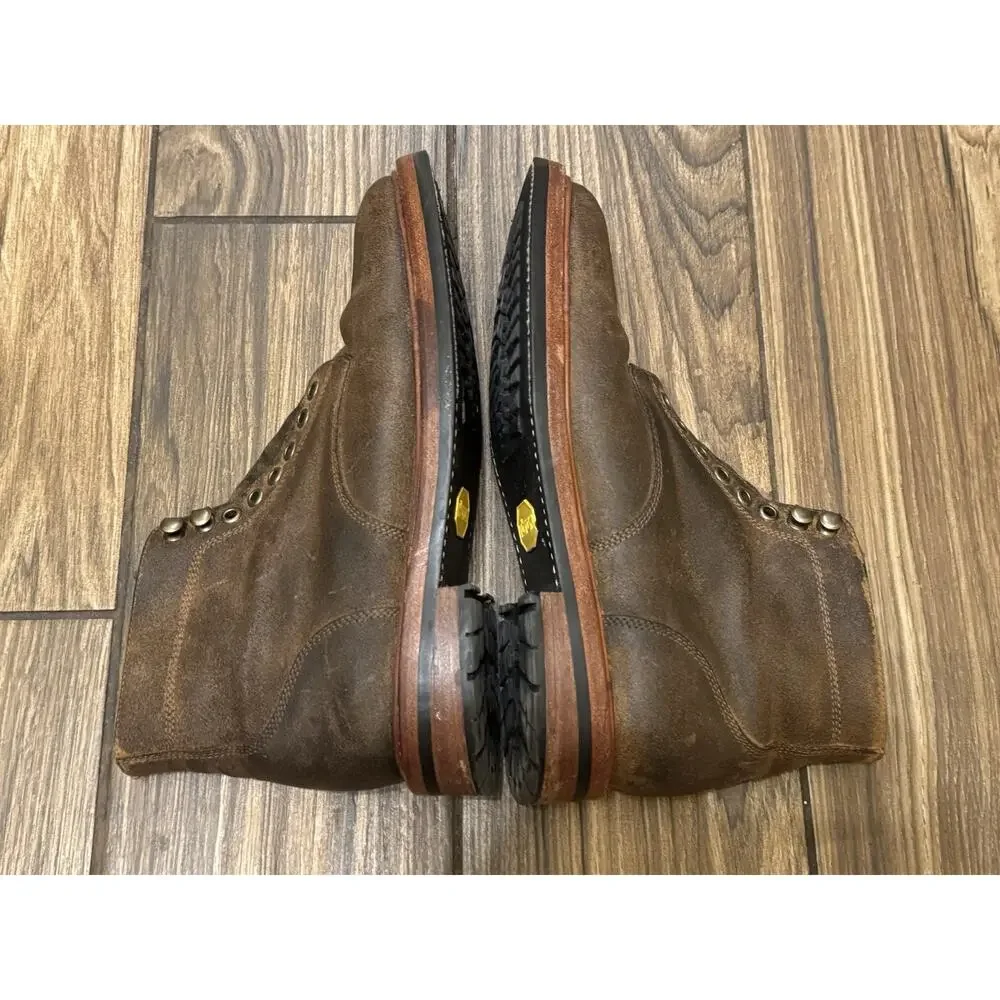 Taylor Stitch Trench Boots Men’s 8.5 Brown Roughout Leather Vibram Goodyear